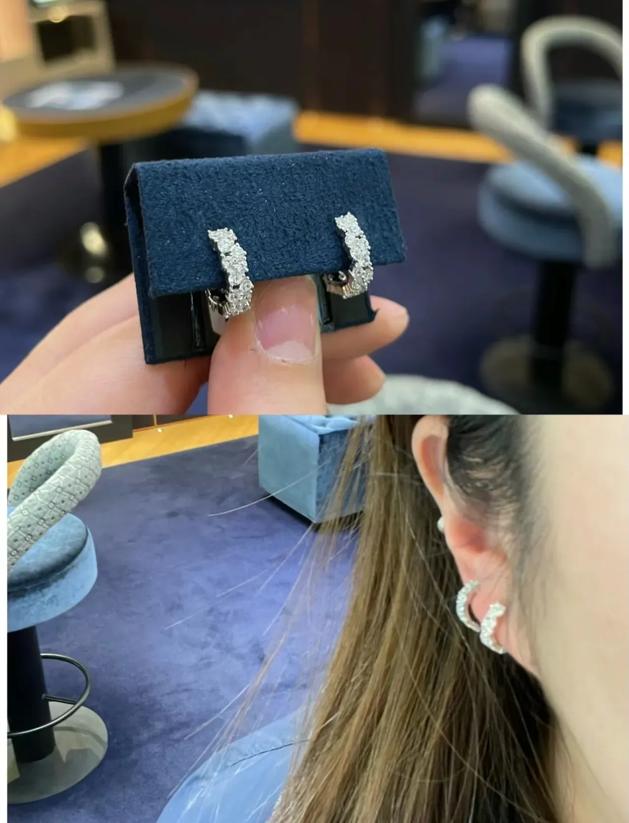 Pavé-Set Crystal Hoop Earrings 3