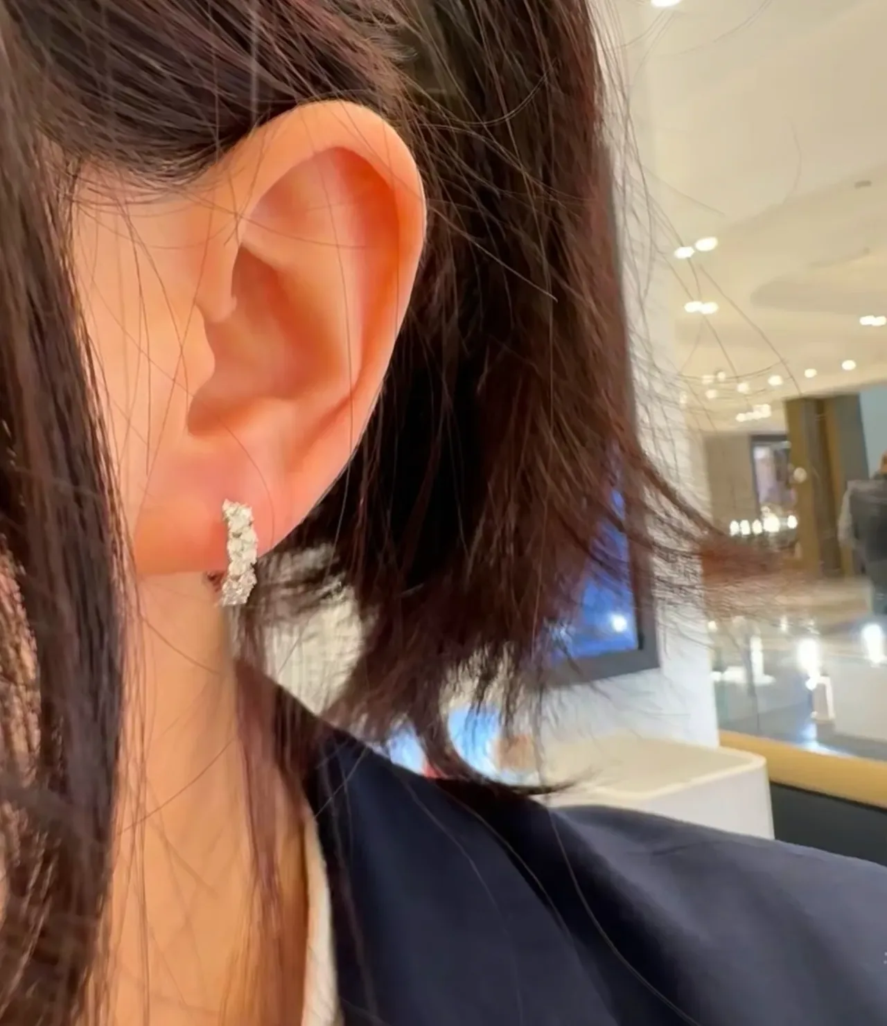 Pavé-Set Crystal Hoop Earrings 4