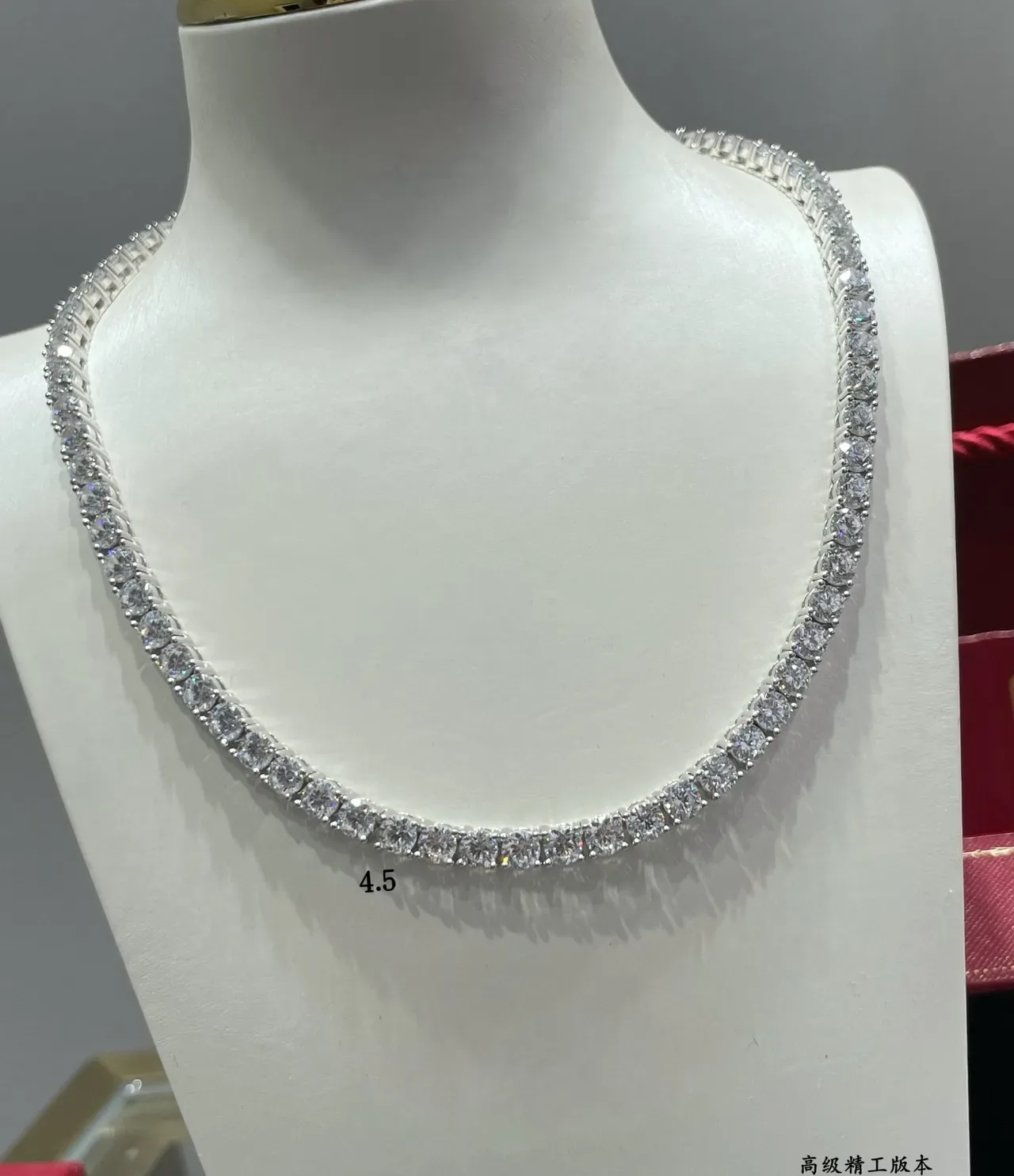 Pave-Set Single-Row Choker Necklace 8