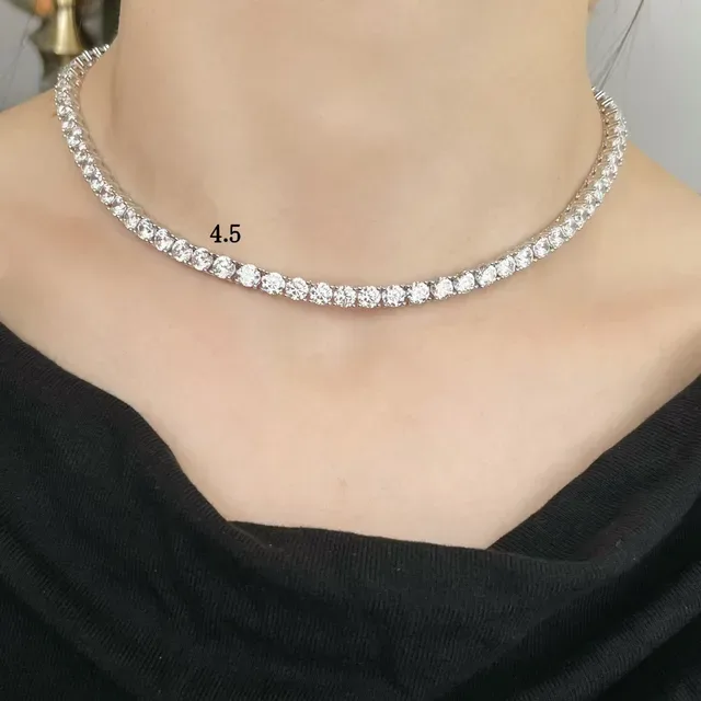 Pave-Set Single-Row Choker Necklace 9