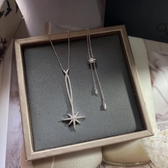 Pavé-Set Starburst Pendant Necklace 7