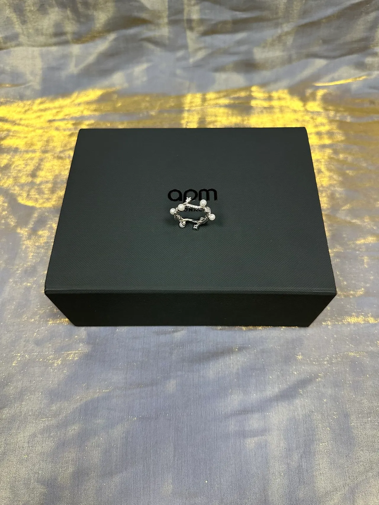 Pearl and Crystal Floral Vine Ring 5