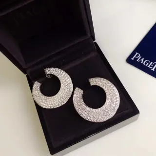 Piaget Pavé-Set Open Hoop Earrings
