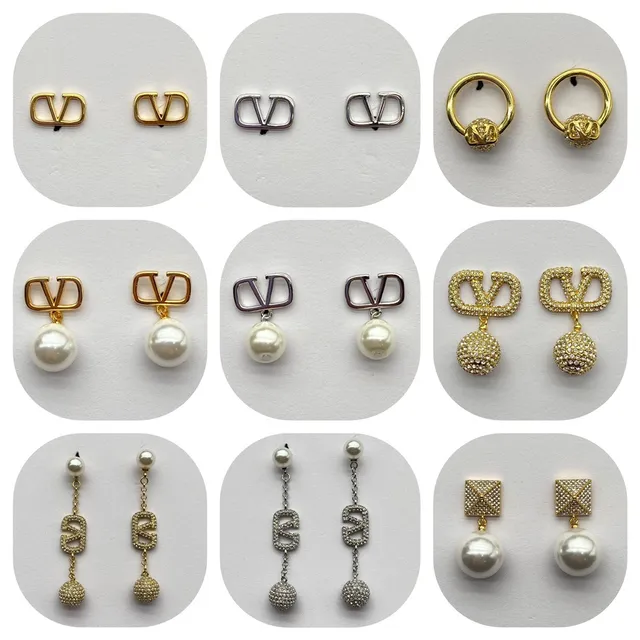 Pink and Gold Logo-Motif Geometric Earrings 6