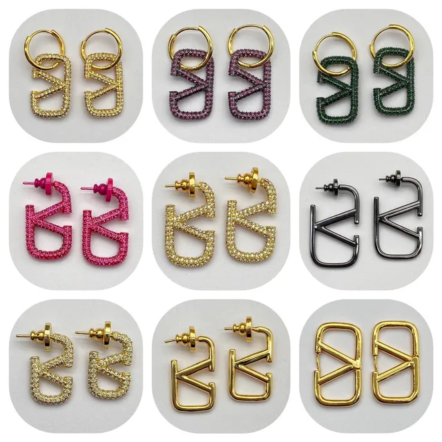 Pink and Gold Logo-Motif Geometric Earrings 9