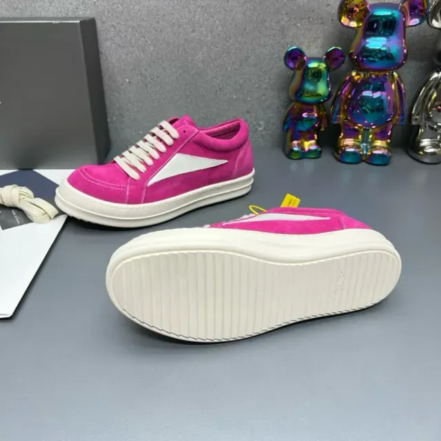 Pink White Fuchsia Suede Upper Contrast Side Panel Sneakers 2