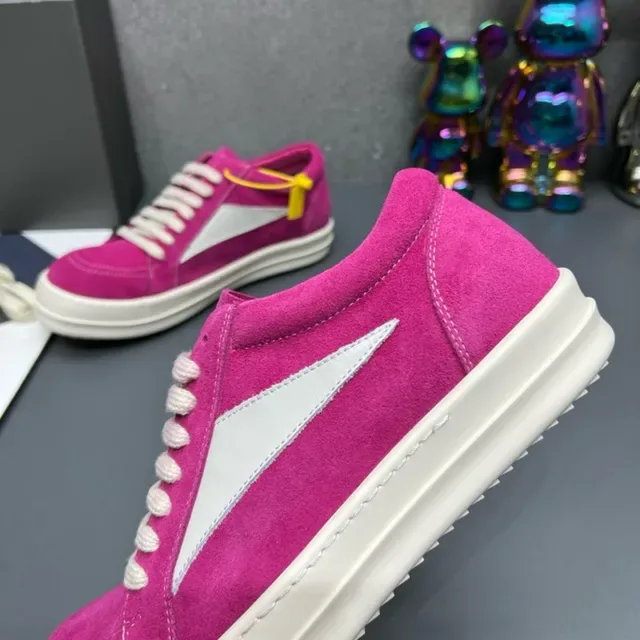 Pink White Fuchsia Suede Upper Contrast Side Panel Sneakers 4