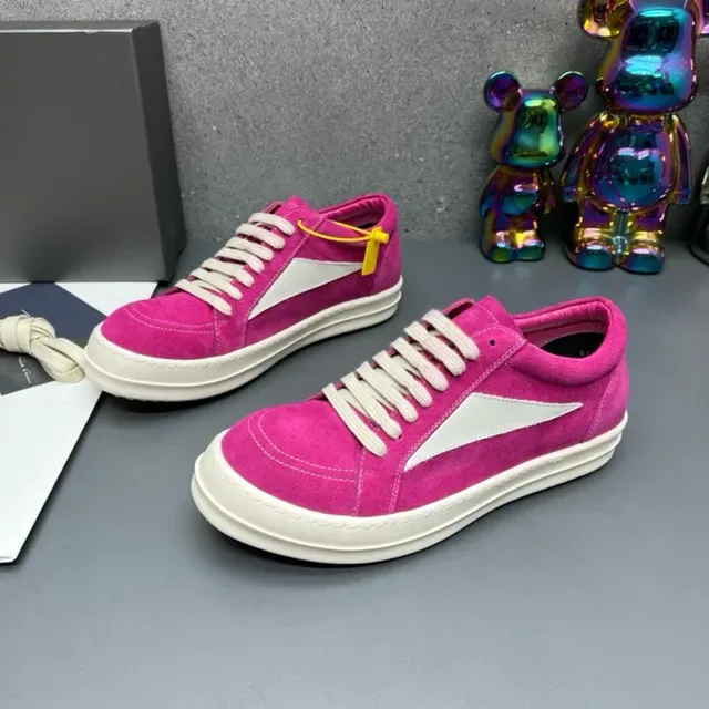 Pink White Fuchsia Suede Upper Contrast Side Panel Sneakers 8