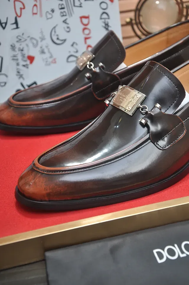 Polished Brown Leather Bit Strap Loafer 2
