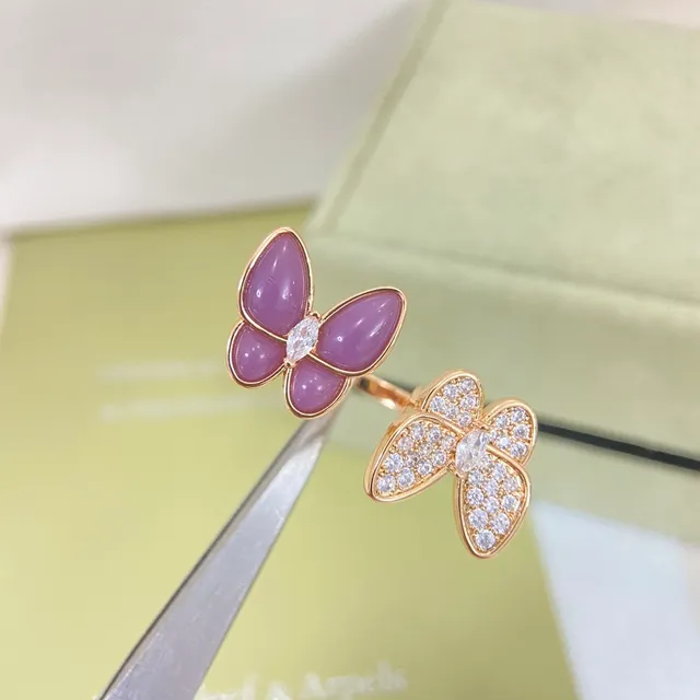 Purple Gold Butterfly Silhouette Metal Earrings 2