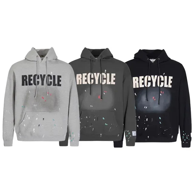 Recycle Graphic Paint-Splatter Hoodie 2