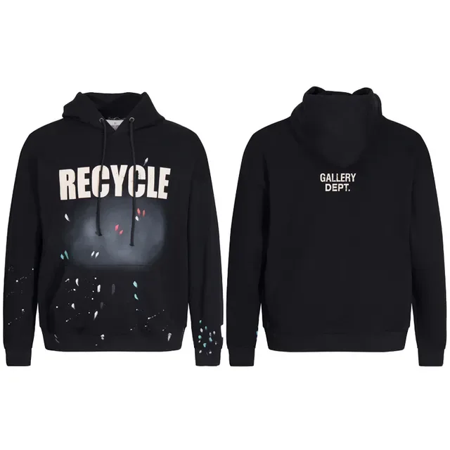 Recycle Graphic Paint-Splatter Hoodie 11