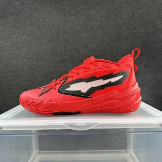 Red and Black Lightning Graphic Basketball Shoes
