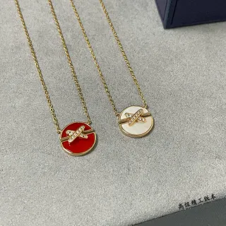 Colliers de disque en nacre de mère émaillé rouge et blanc