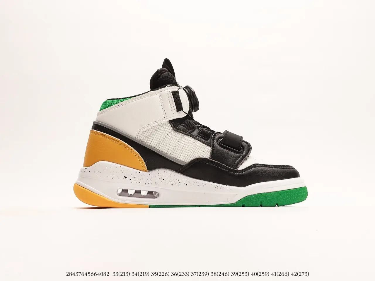 Red Black White Gray High-Top Strap-Closure Sneaker 10