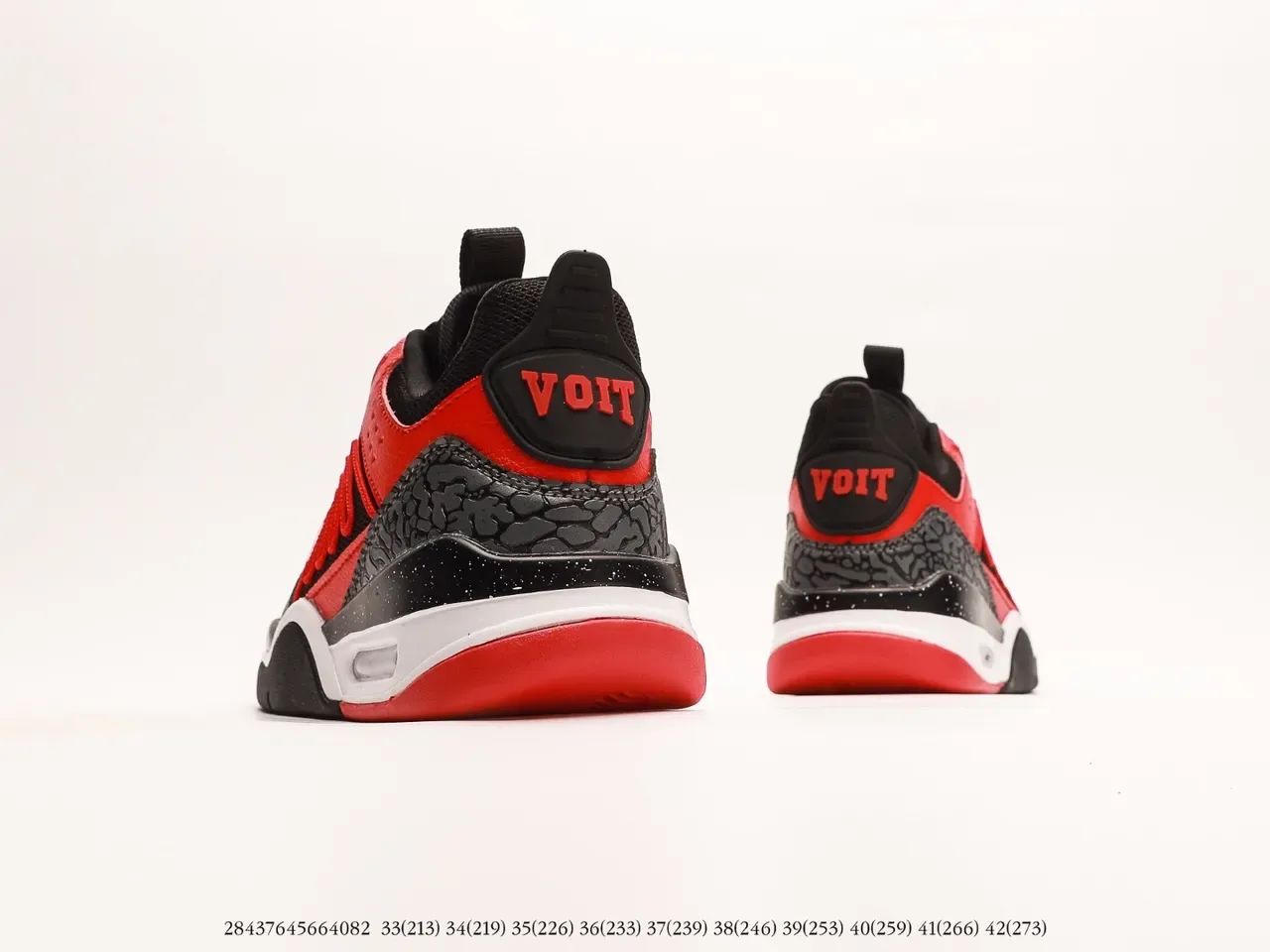 Red Black White Gray High-Top Strap-Closure Sneaker 20