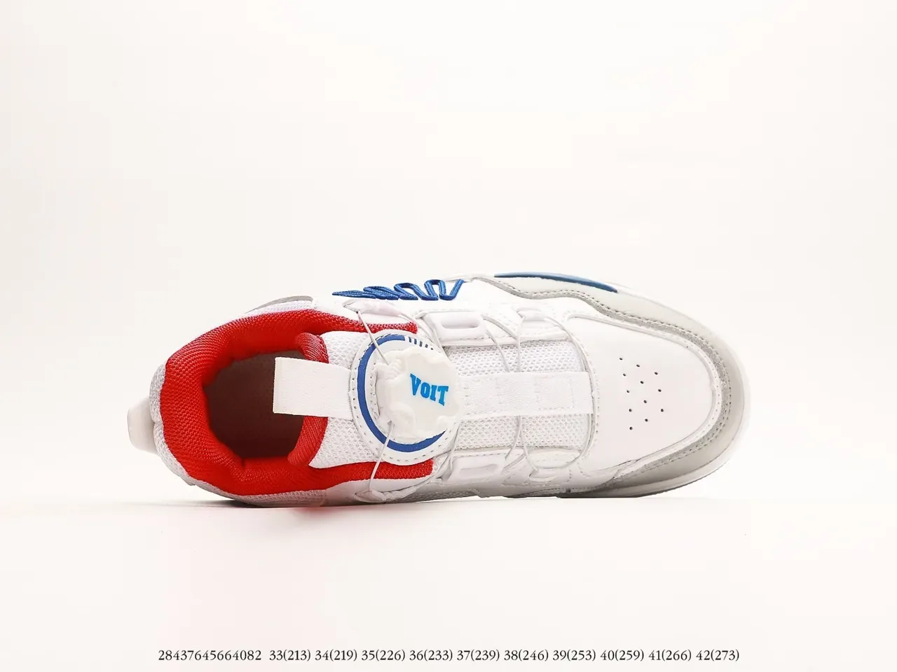 Red Black White Gray High-Top Strap-Closure Sneaker 24