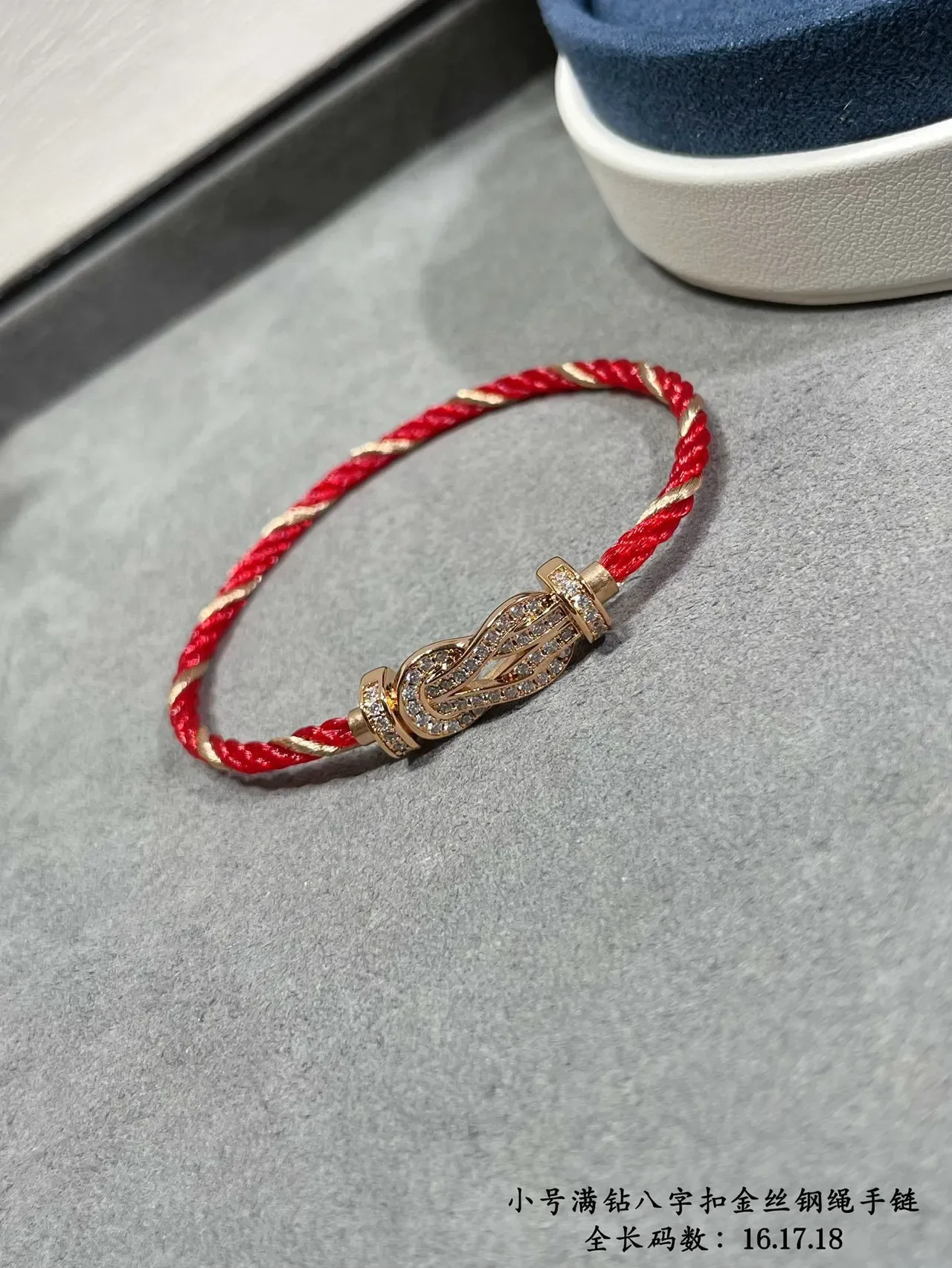 Red Braided Cord Crystal-Embellished Infinity Knot Bracelet 9