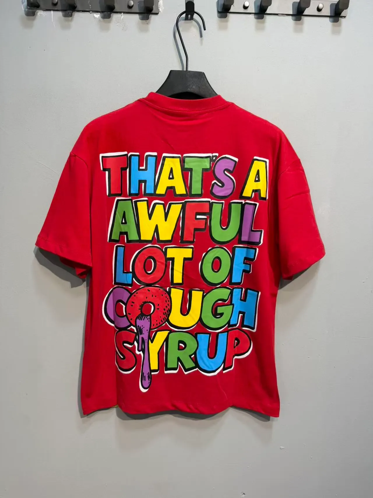 Red Graphic-Print Oversized T-Shirt 6