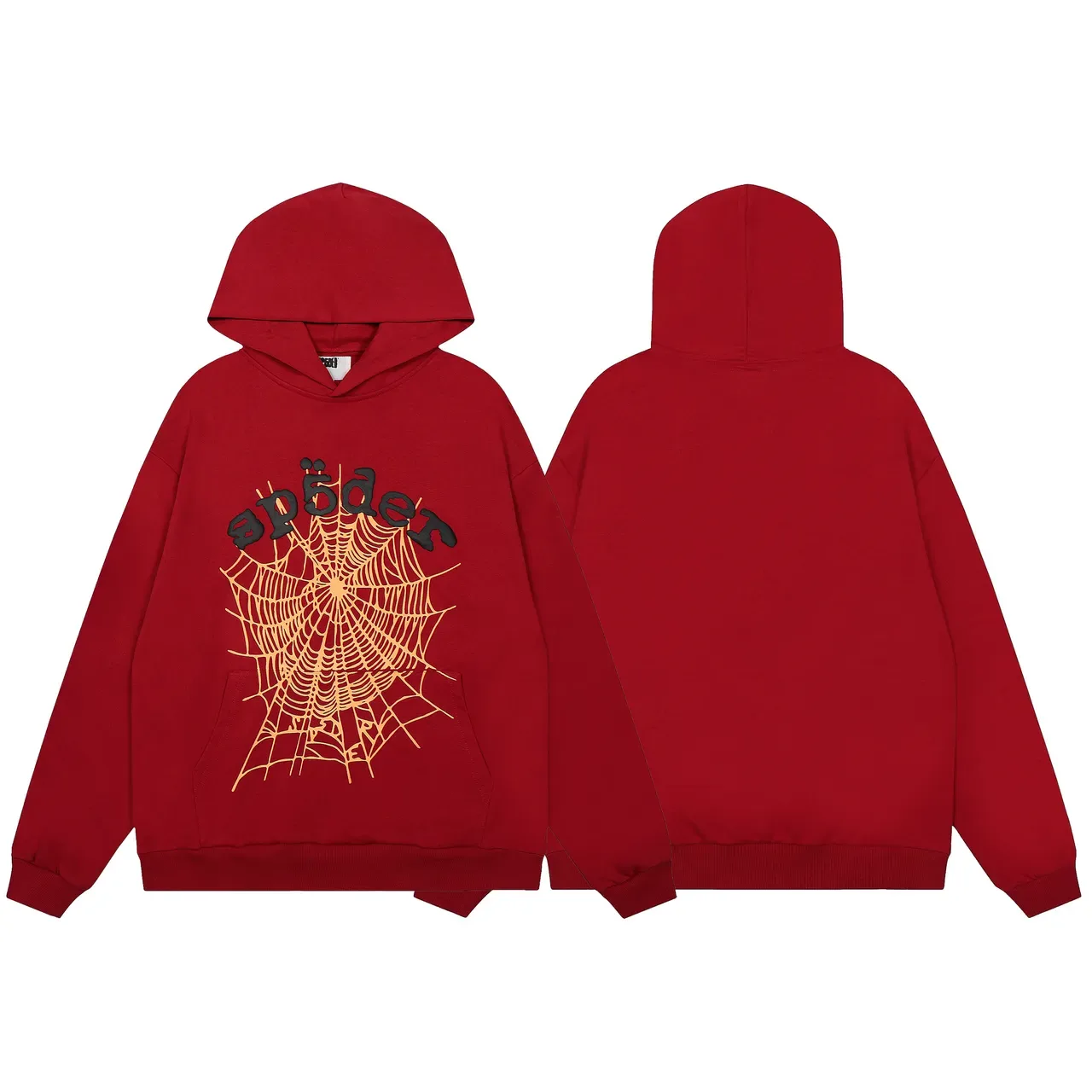 Red Spiderweb Graphic Oversized Hoodie and Jogger Tracksuit 2