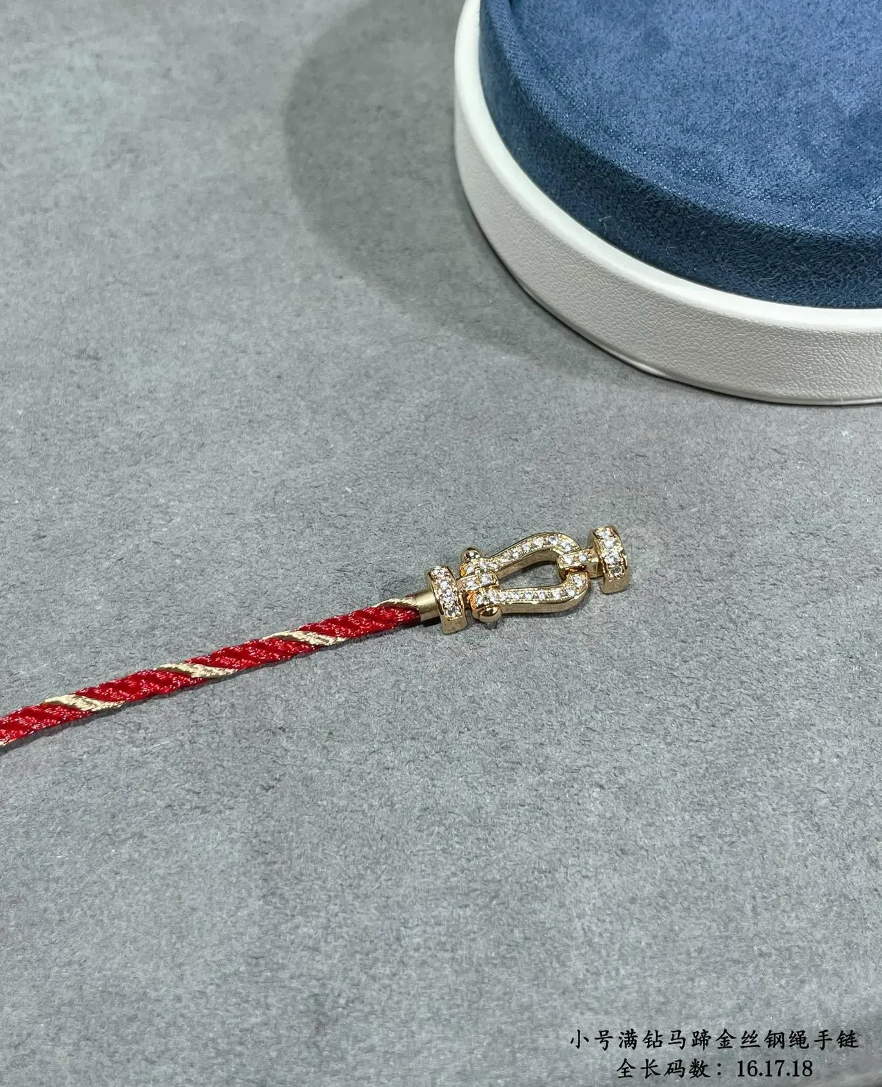 Red Twisted Cord Crystal-Embellished Horsebit Clasp Bracelet 4
