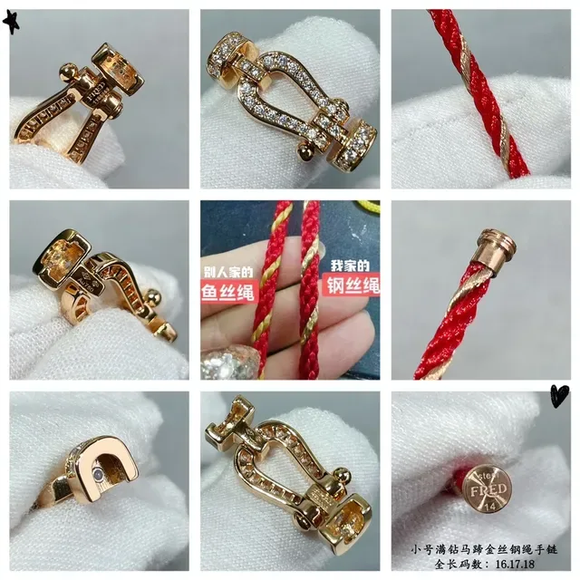 Red Twisted Cord Crystal-Embellished Horsebit Clasp Bracelet 5