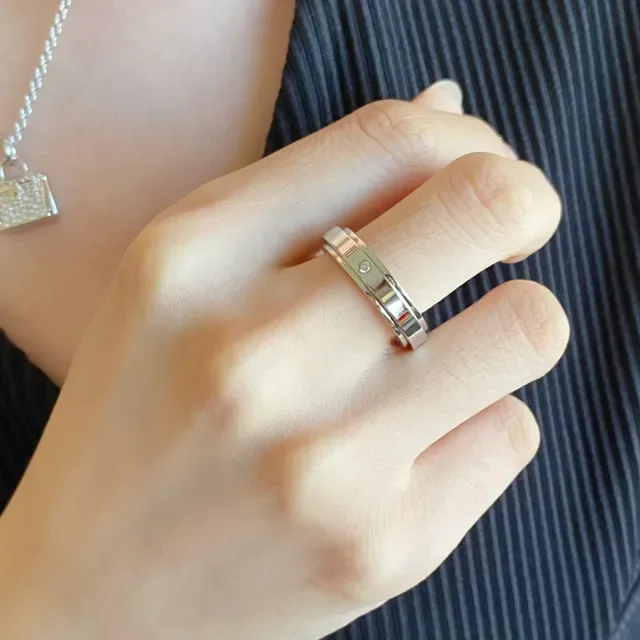 Rose Gold Single Diamond Channel-Set Ring 2