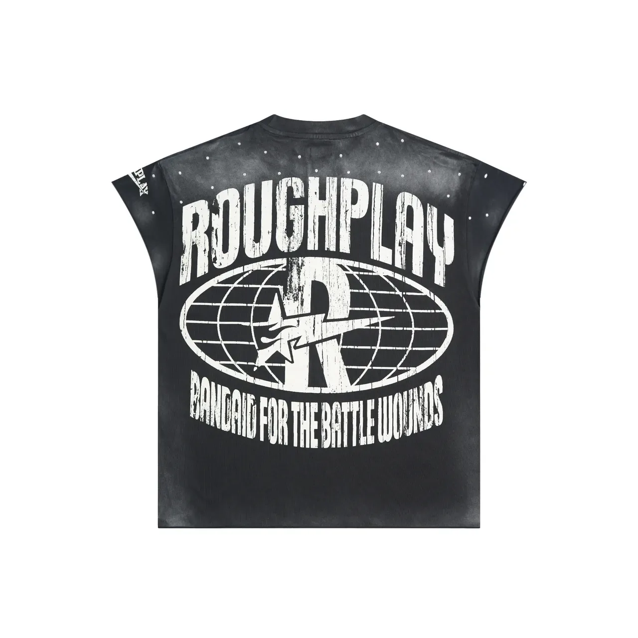 ROUGH Graphic Print Rhinestone-Embellished Oversized T-Shirt 4