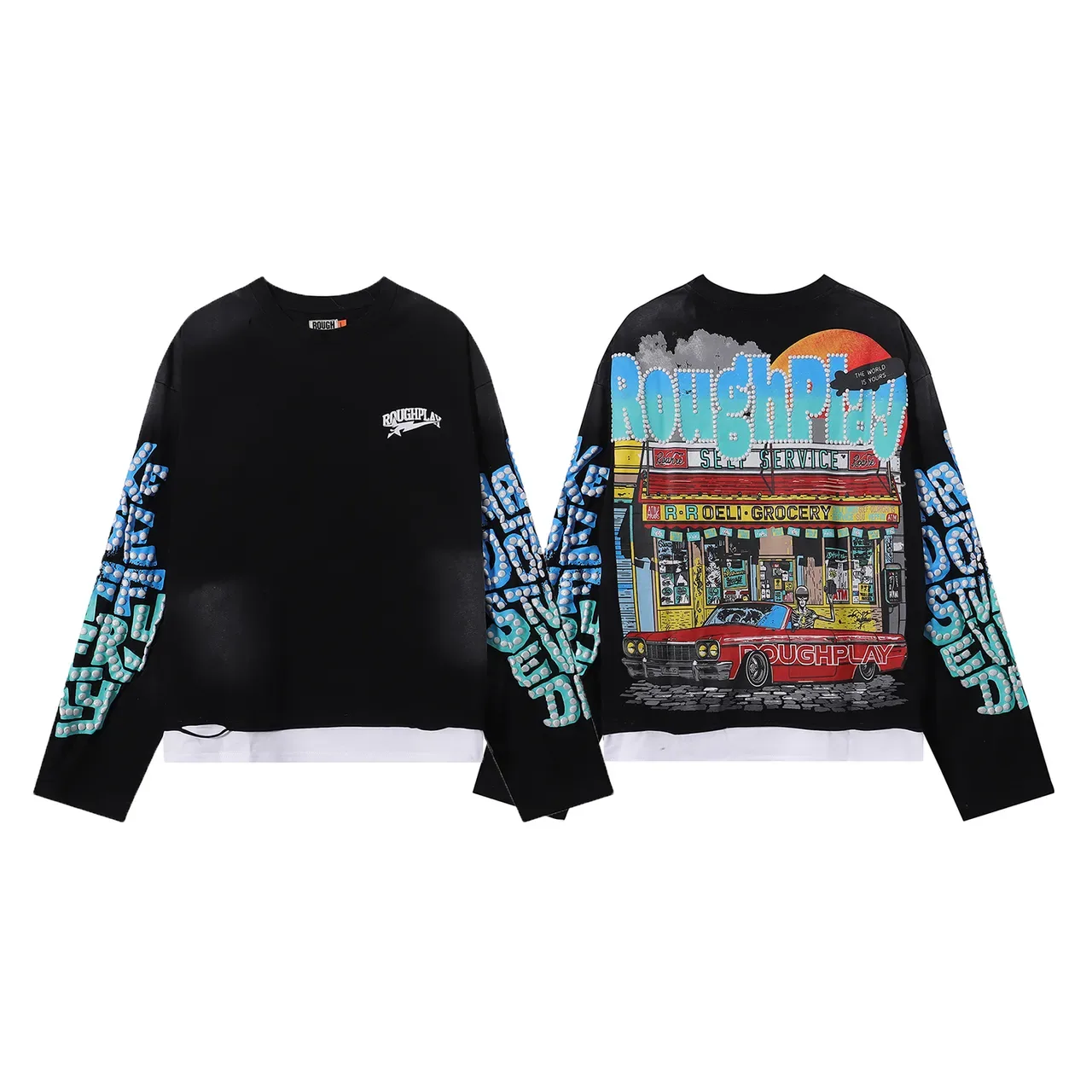 Rough Play Graphic Print Cropped Long-Sleeve T-Shirt 2