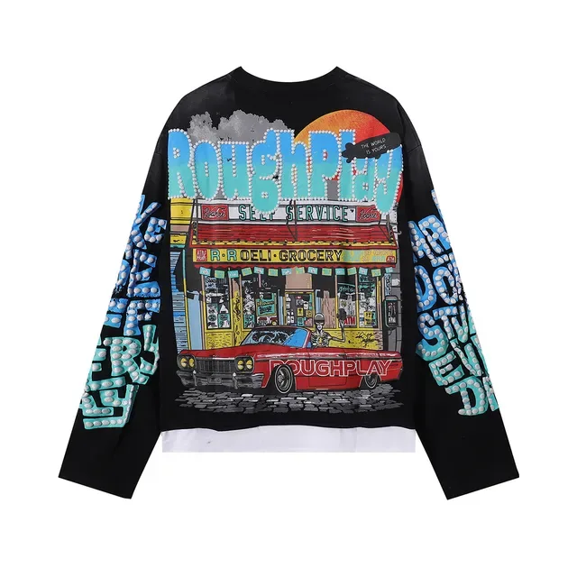 Rough Play Graphic Print Cropped Long-Sleeve T-Shirt 3