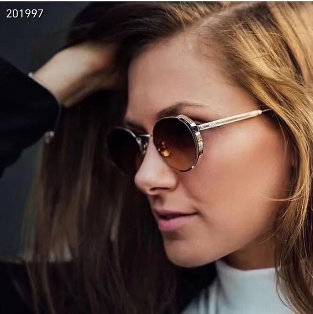 Round Thin Metal Frame Dark Lens Sunglasses 7