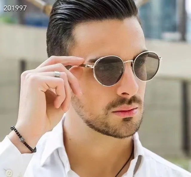 Round Thin Metal Frame Dark Lens Sunglasses 9
