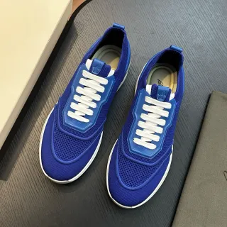 Zapatillas deportivas de malla y sintético con cordones azul real
