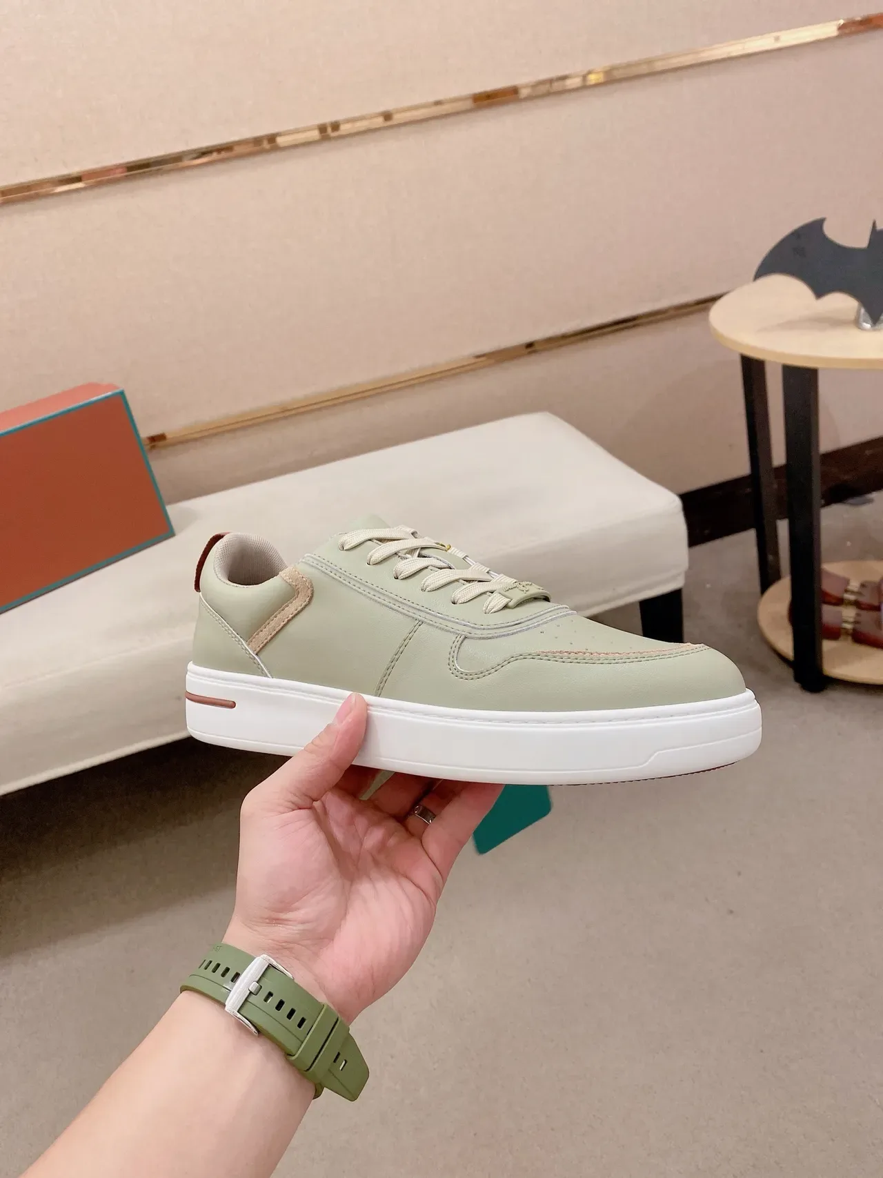 Sage Green Panelled Low-Top Lifestyle Sneaker 5