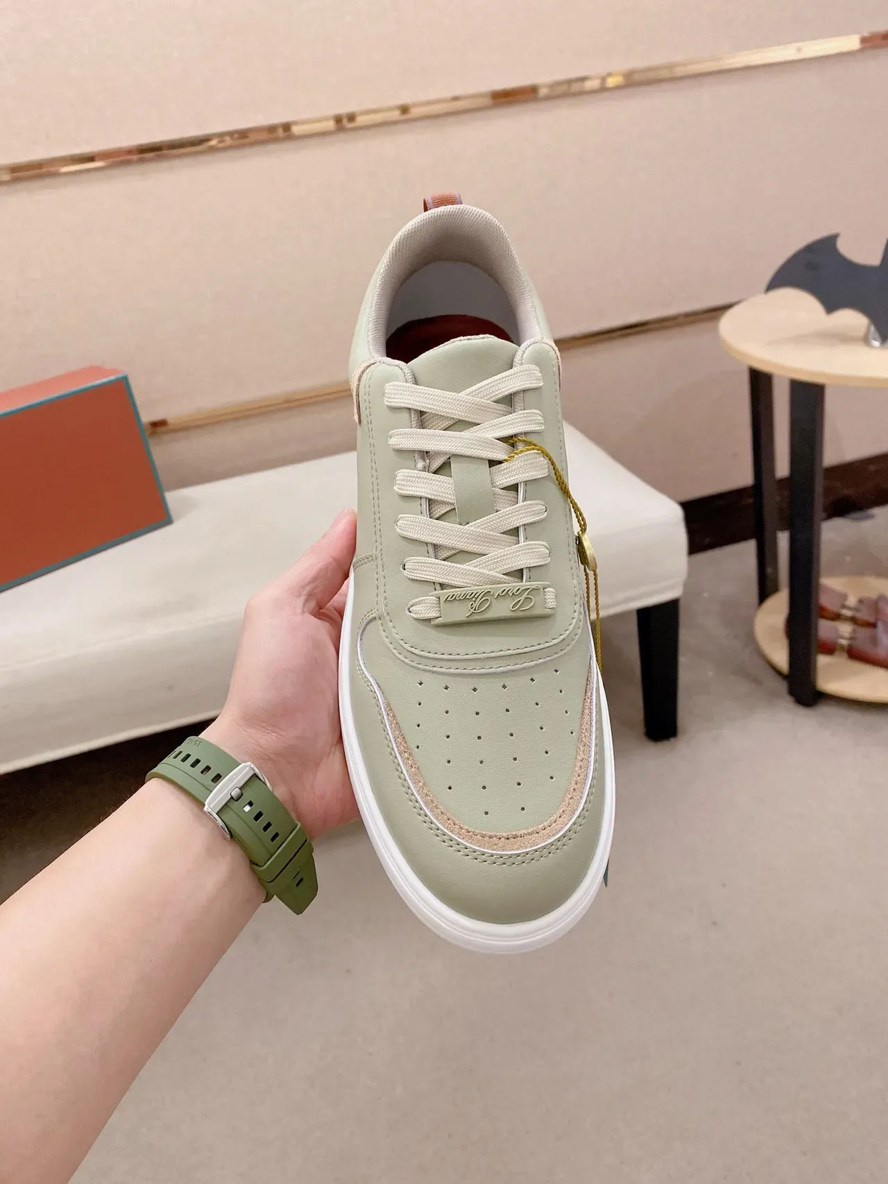 Sage Green Panelled Low-Top Lifestyle Sneaker 6