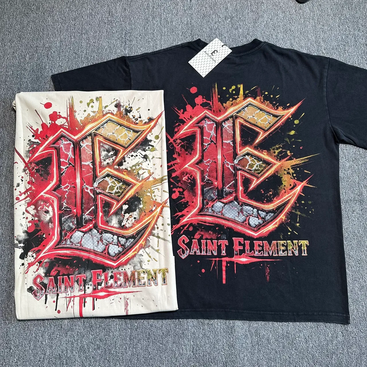 Saint Elements Graphic Print Angel Devil Motif T-Shirt 2