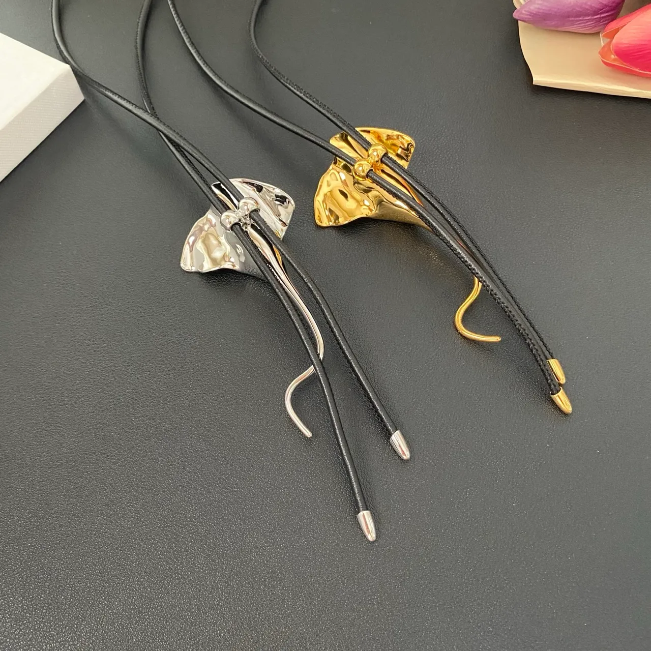 Silver and Gold Ginkgo Leaf Pendant Necklaces 5