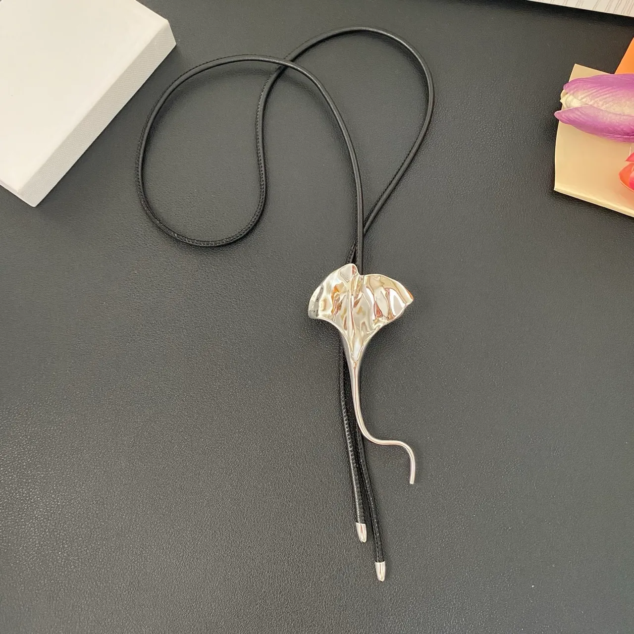 Silver and Gold Ginkgo Leaf Pendant Necklaces 7