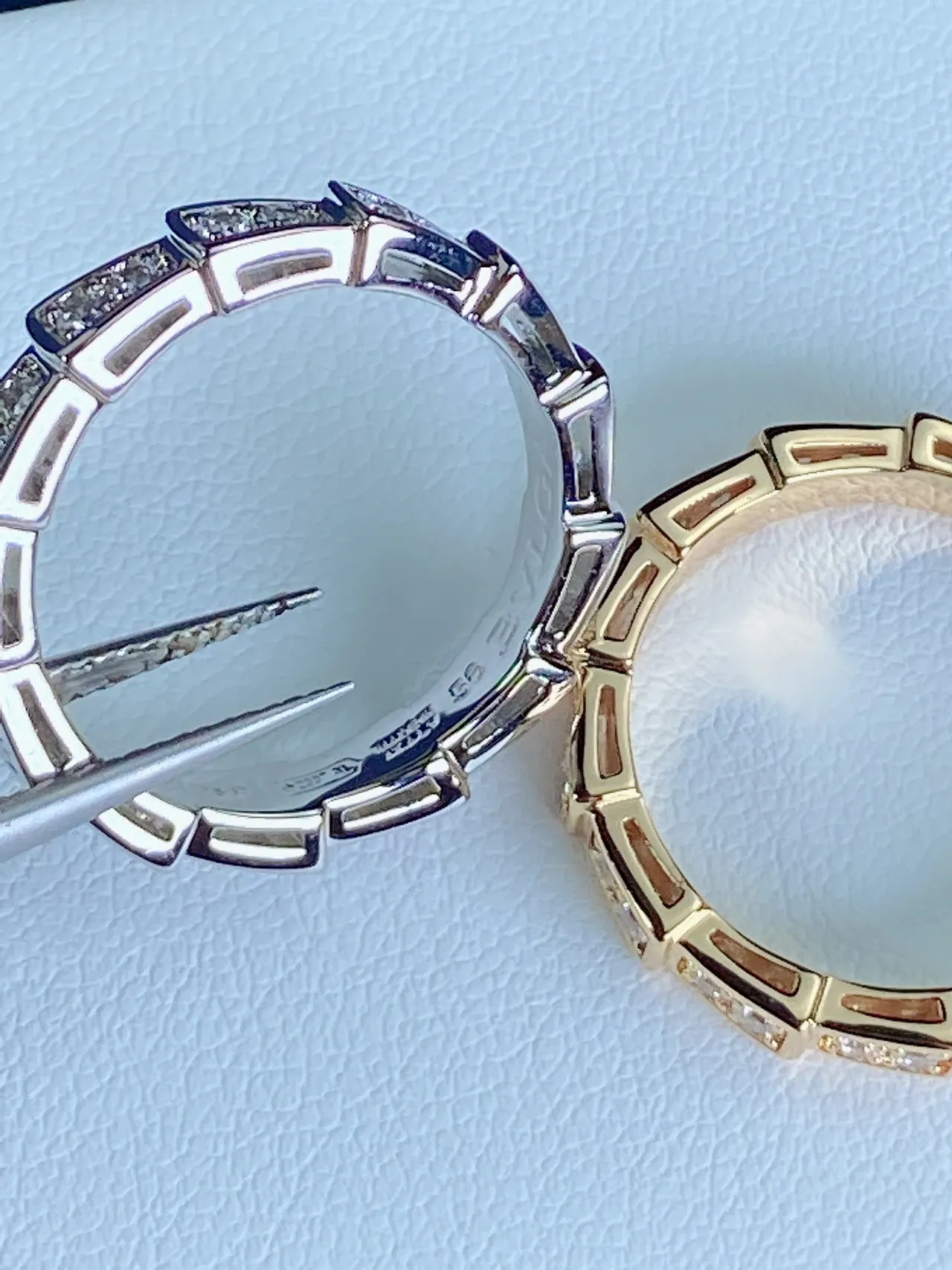 Silver and Gold Tone Geometric Channel-Set Stackable Rings 6