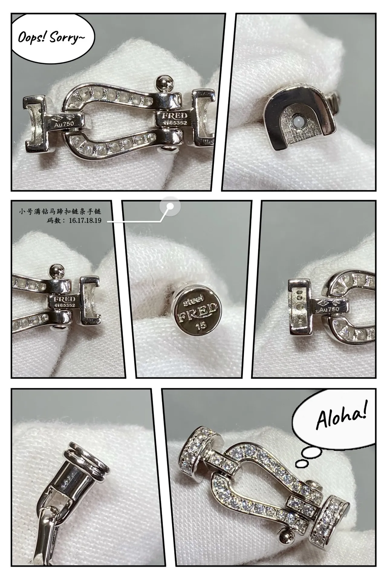 Silver and Gold Tone Pavé Lyre Clasp Link Bracelets 6