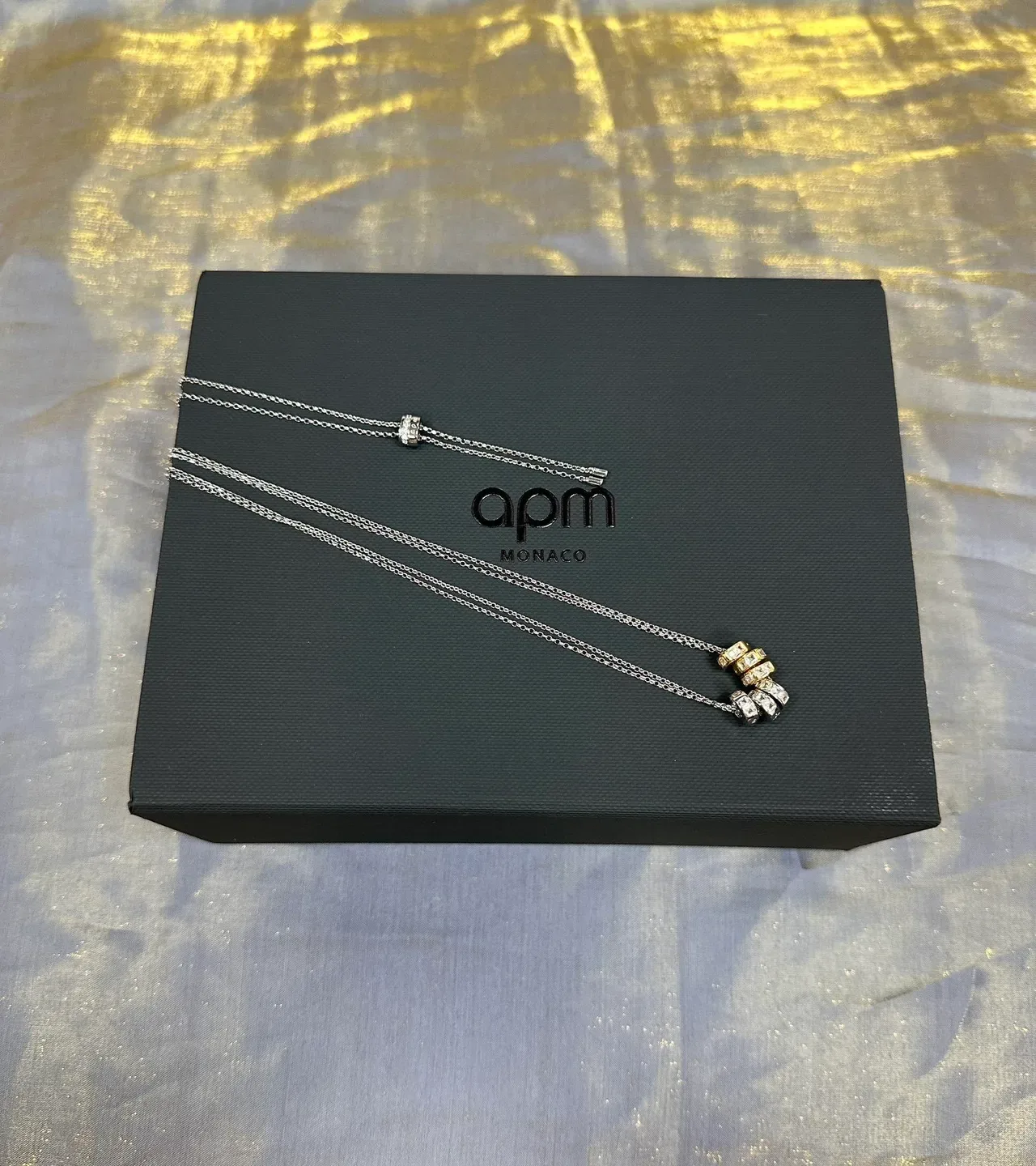 Silver Blue Chain Five-Barrel Pendant Necklace 5