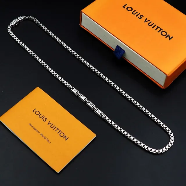 Silver Box Chain Metallic Necklace 6