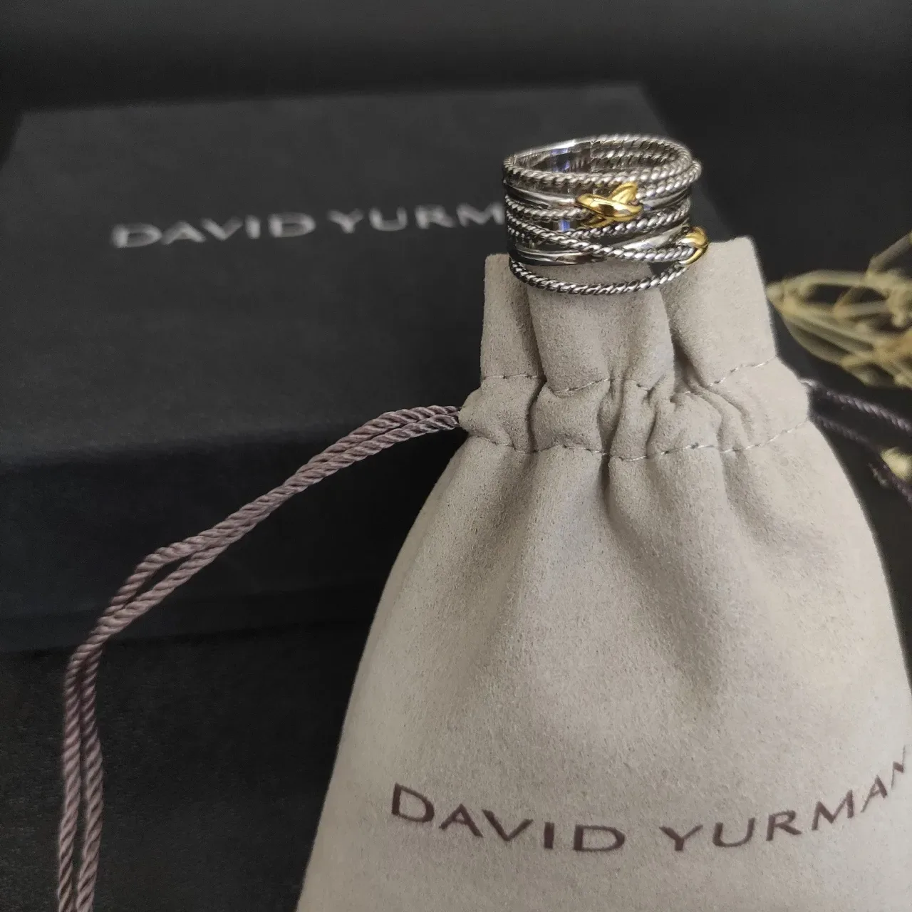 Silver Gold Multi-Band Twisted Rope Texture Ring 3