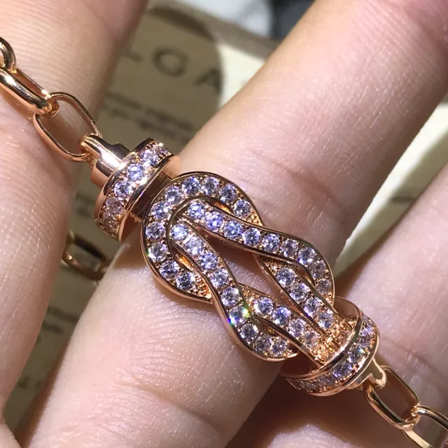 Silver Gold Pavé Crystal Knot-Shaped Bracelet 7