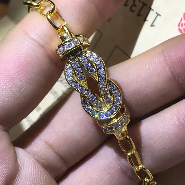 Silver Gold Pavé Crystal Knot-Shaped Bracelet 8