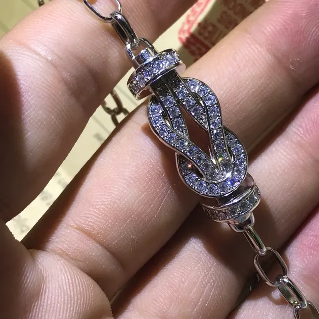 Silver Gold Pavé Crystal Knot-Shaped Bracelet 9