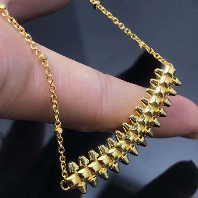 Silver Gold Spiked Bar Pendant Multi-Tone Metal Necklace 2