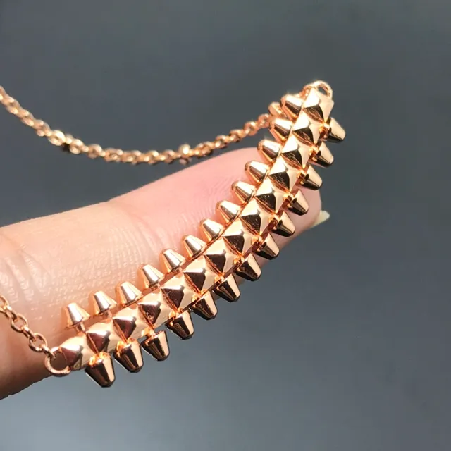 Silver Gold Spiked Bar Pendant Multi-Tone Metal Necklace 4