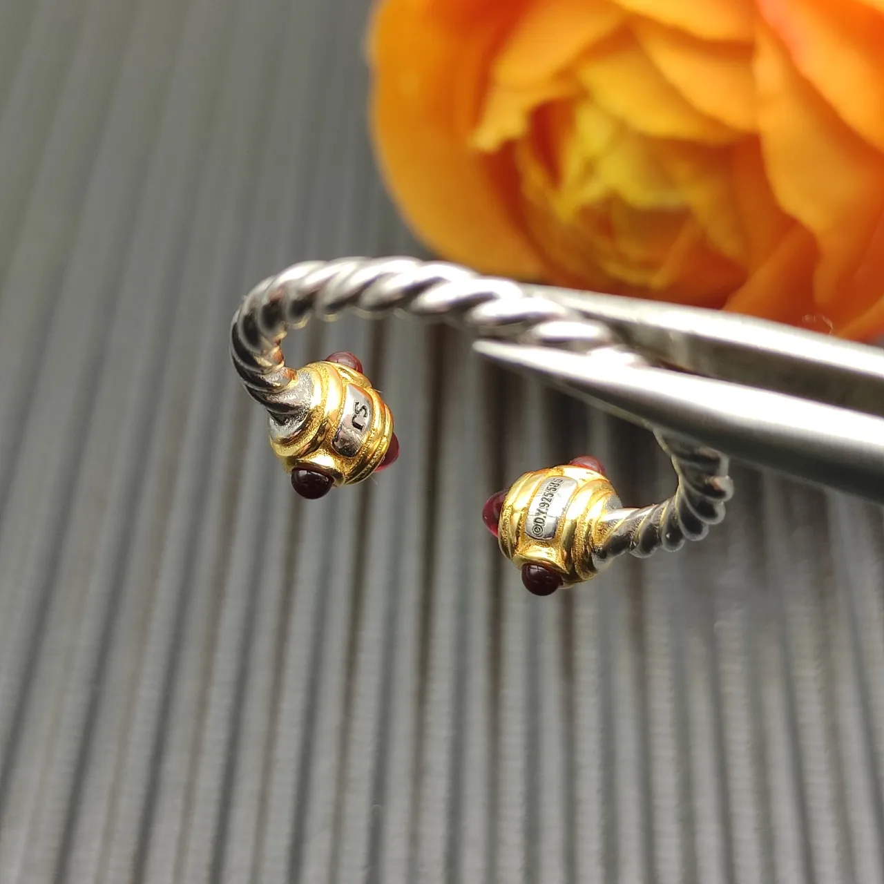 Silver Gold Twisted Rope Band Dual-Tone Metal Jewelry 6