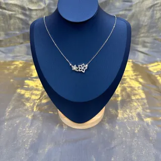 Collier Chaîne Navy Floral Openwork Pendentif Argent